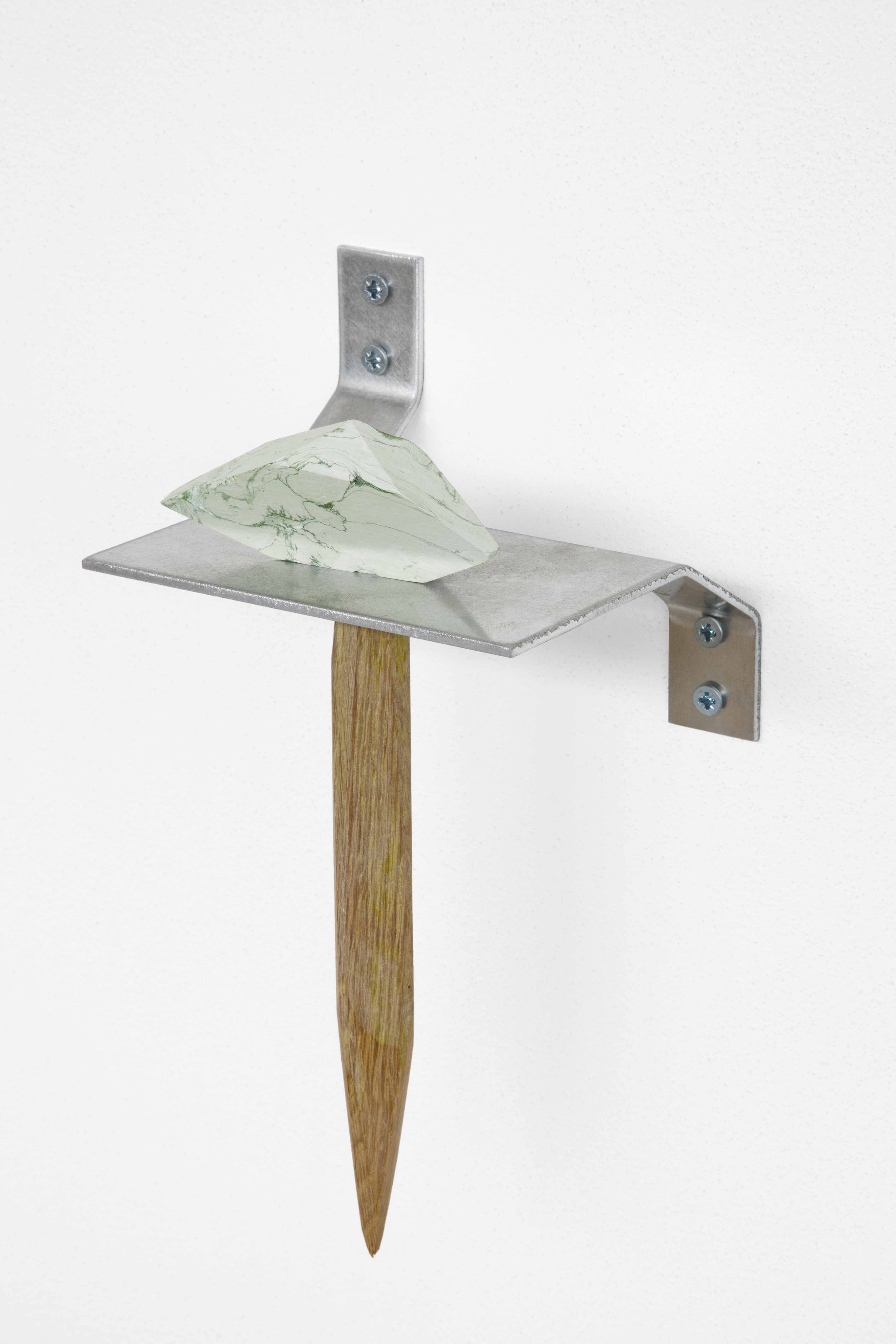 Martino Genchi, Mindset (2018; alluminio, acciaio, gesso, acrilico, legno di rovere, 13,5 x 27 x 12 cm). Courtesy l'artista
