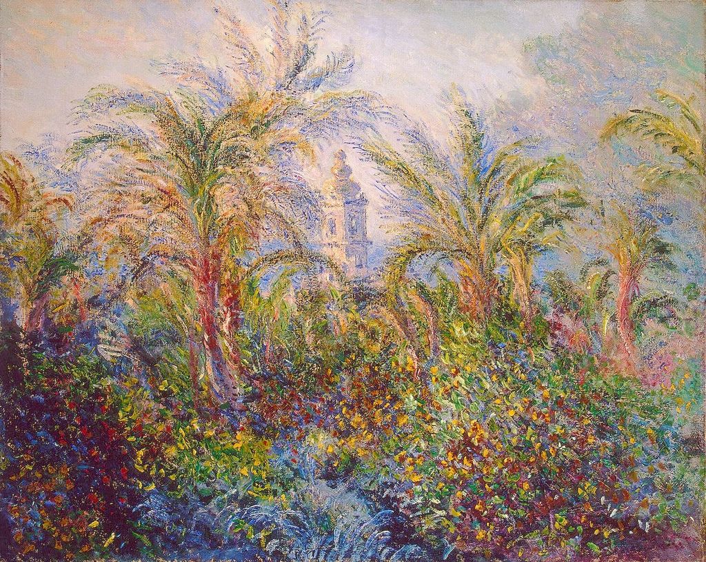 Claude Monet, Giardino a Bordighera (1884; olio su tela, 65,5 x 81,5 cm; San Pietroburgo, Hermitage)
