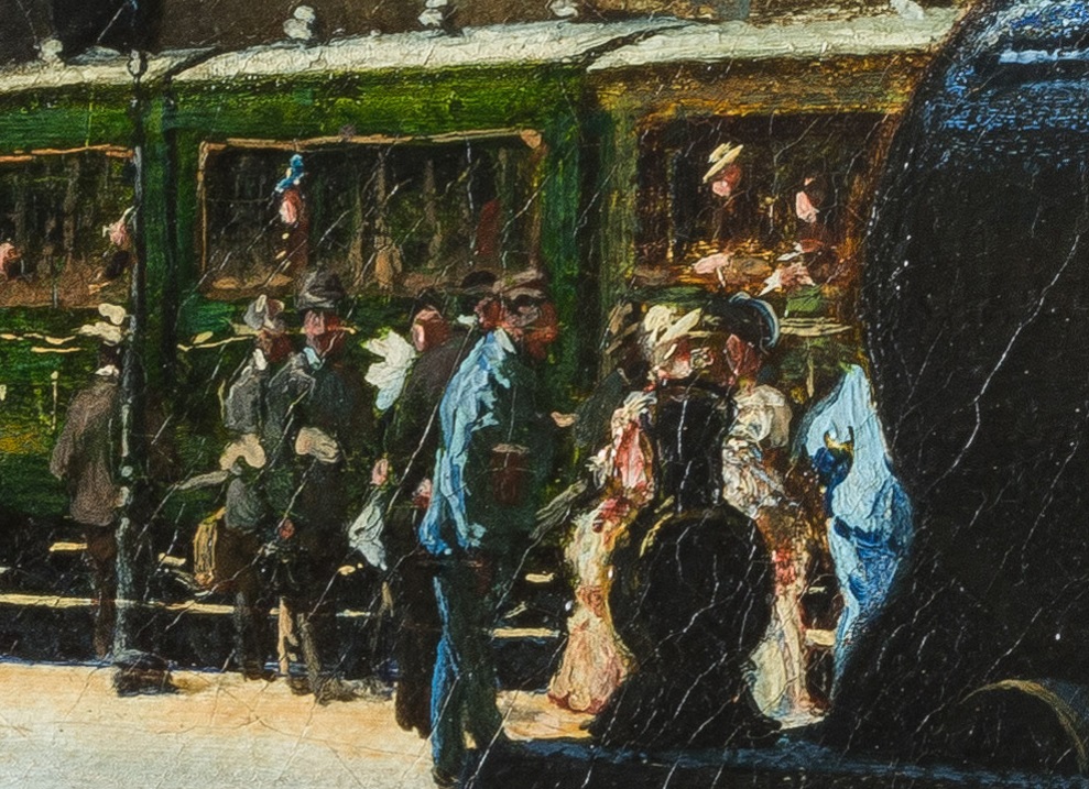 Angelo Morbelli, La stazione centrale di Milano, dettaglio
