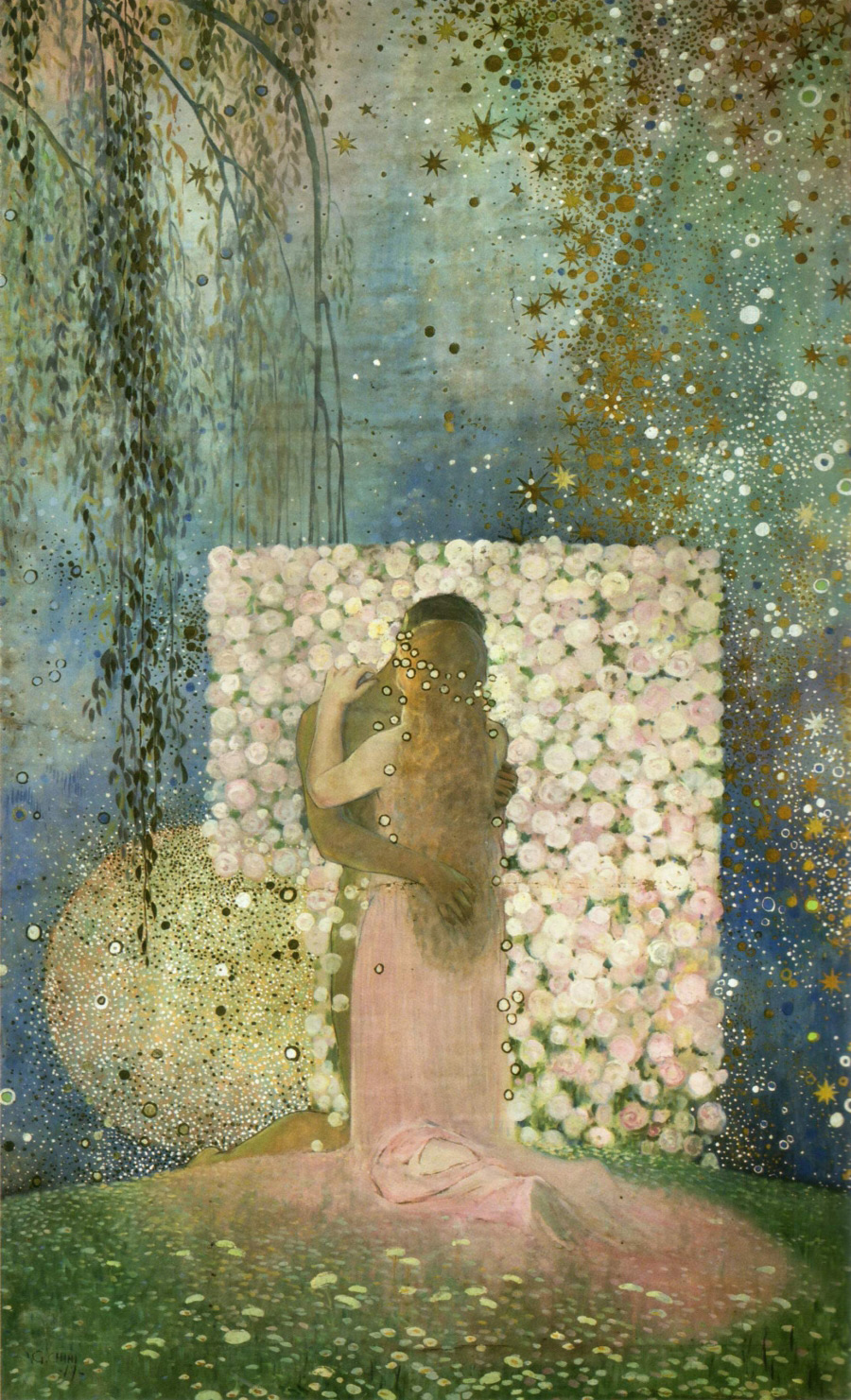 Galileo Chini, L'amore (1919; olio su tela, 277 x 172 cm; Livorno, 800/900 Artstudio)
