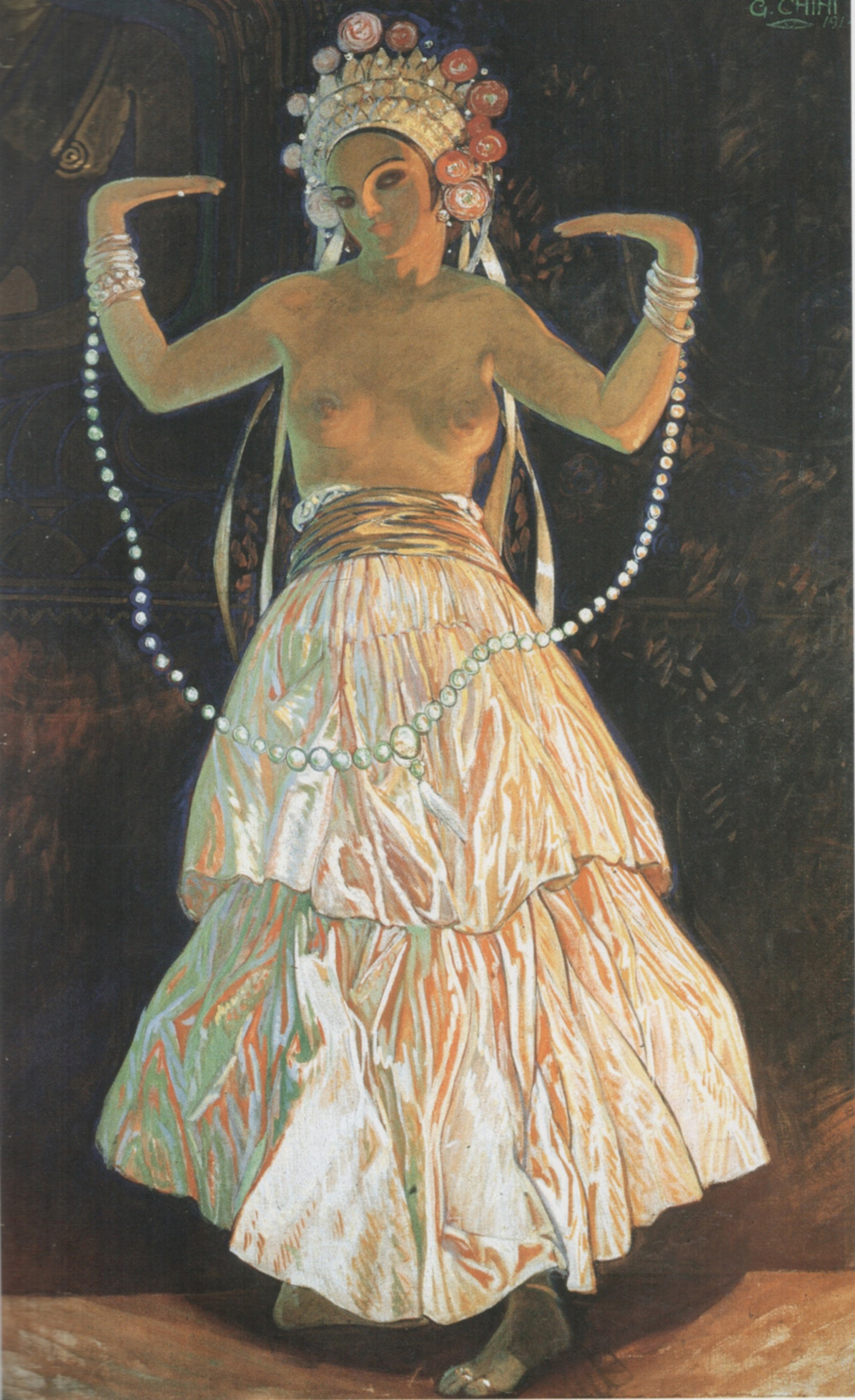 Galileo Chini, Danzatrice giavanese (1914; tempera su tela, 200 x 123 cm; Collezione privata)
