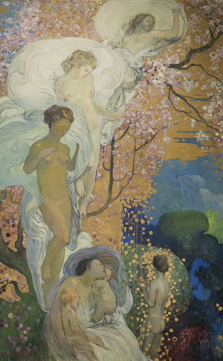 Galileo Chini, La vita (1919; olio su tela, 277 x 172 cm; Livorno, 800/900 Artstudio)
