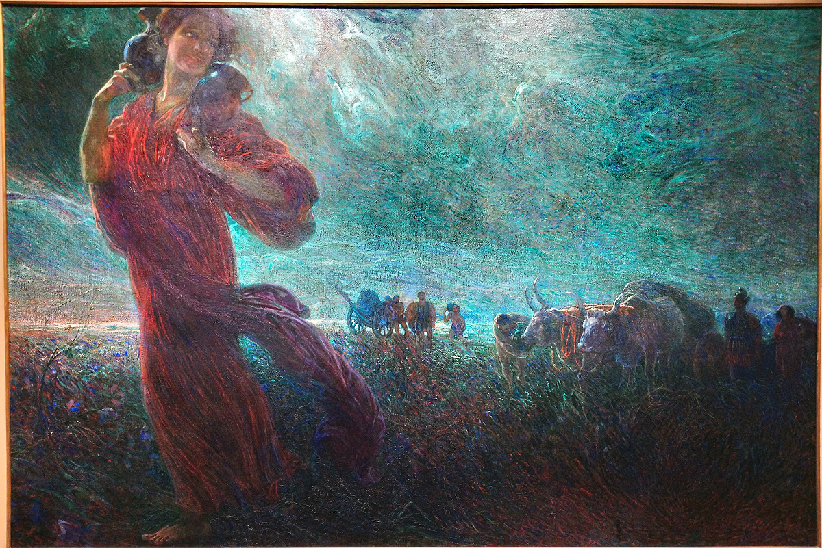 Plinio Nomellini, Le due anfore (1910 circa; olio su tela, 161 x 240 cm; Pisa, Azienda per l'edilizia sociale)
