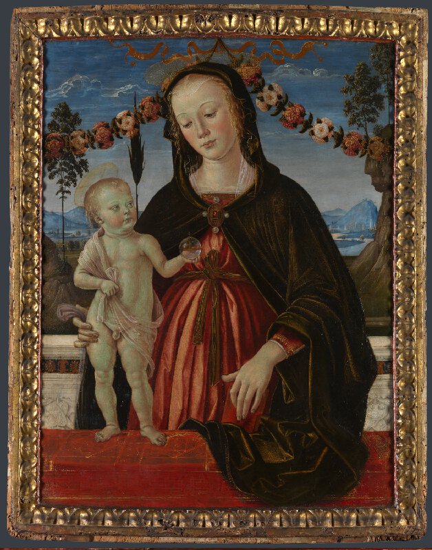 Pinturicchio, Madonna col Bambino (1475 circa; tempera su tavola, 48,3 x 36,8 cm; Londra, The National Gallery, inv. NG2483)
