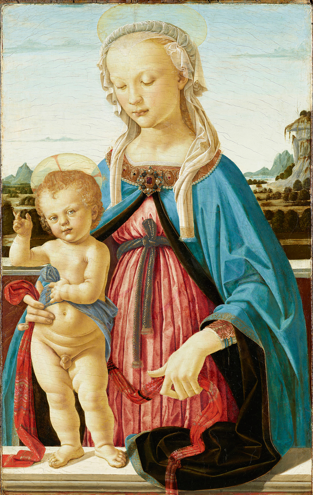 Andrea del Verrocchio, Madonna col Bambino (1470 circa; tempera su tavola, 75,8 x 47,9 cm; Berlino, Staatliche Museen zu Berlin, Gemäldegalerie, inv. 10)
