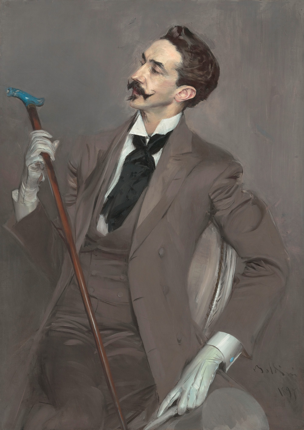 Giovanni Boldini, Il conte Robert de Montesquiou-Fézensac (1897; olio su tela, 115 x 82,5 cm; Parigi, Musée d'Orsay)
