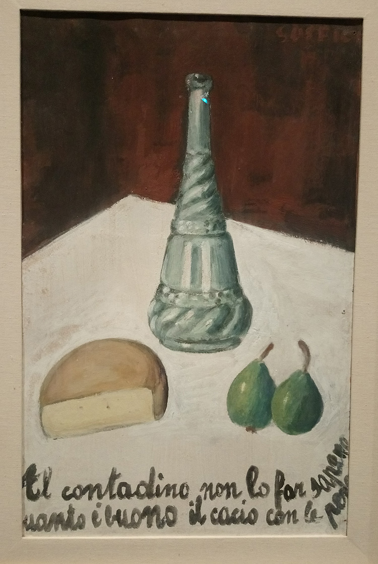 Ardengo Soffici, Cacio e pere (1914; tempera su cartone, 70 x 45 cm; Collezione privata)
