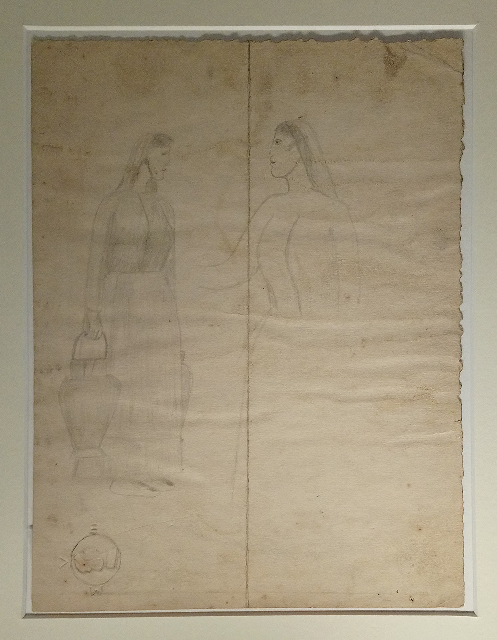 Il Fuffa, Due contadine (1899; matita su carta, 25 x 19 cm; Milano, Collezione eredi Soffici)
