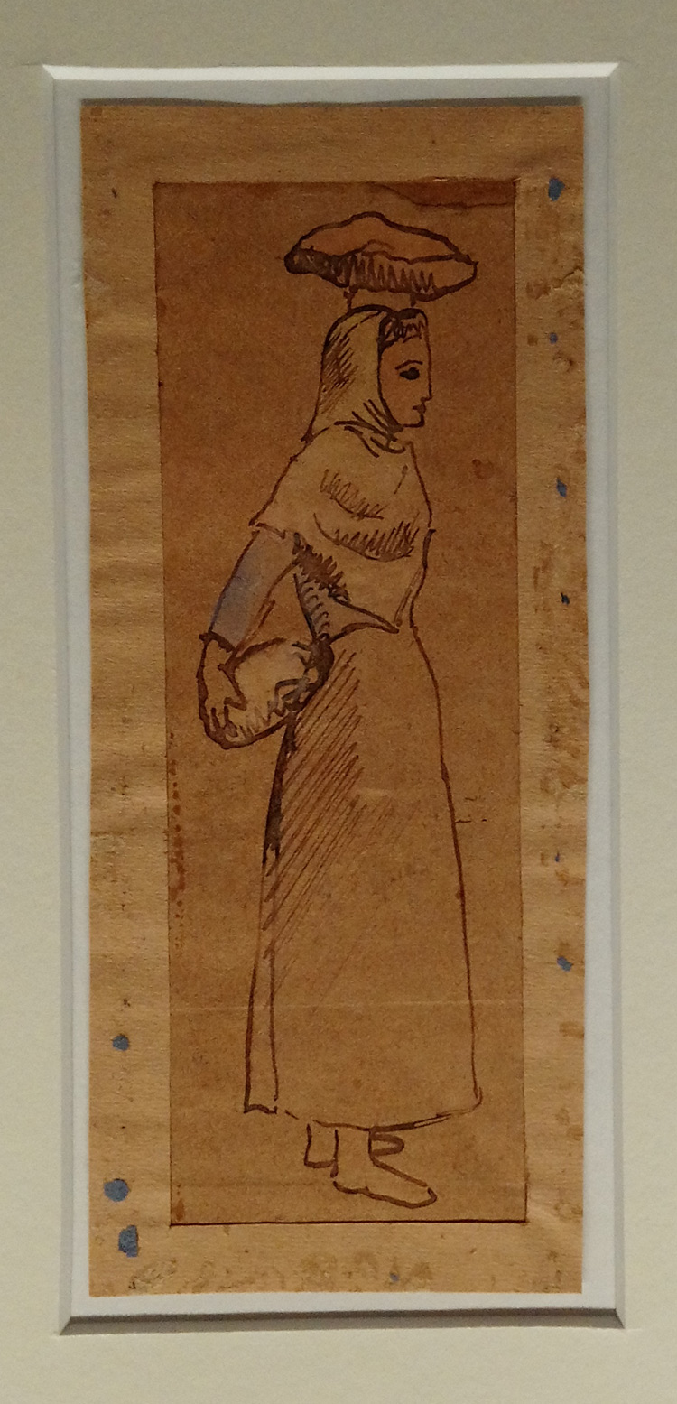 Pablo Picasso, Figura di donna (1906; inchiostro e acquerello su carta, 15,7 x 60 cm; Milano, Collezione eredi Soffici)
