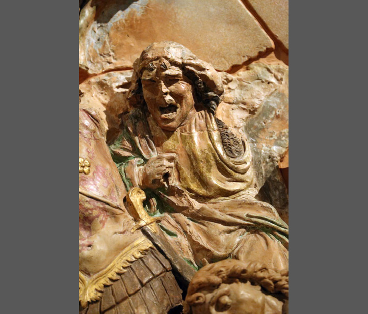 Andrea del Verrocchio, Resurrezione di Cristo, dettaglio con il soldato urlante. Ph. Credit Francesco Bini
