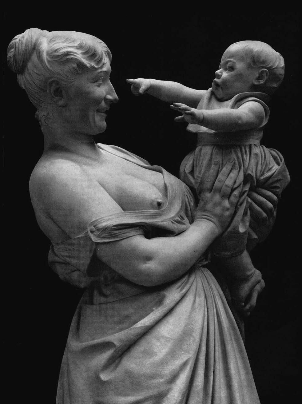 Adriano Cecioni, La madre, dettaglio (1884-1886; marmo, 180 x 50 x 78 cm; Roma, Galleria Nazionale d'Arte Moderna e Contemporanea)
