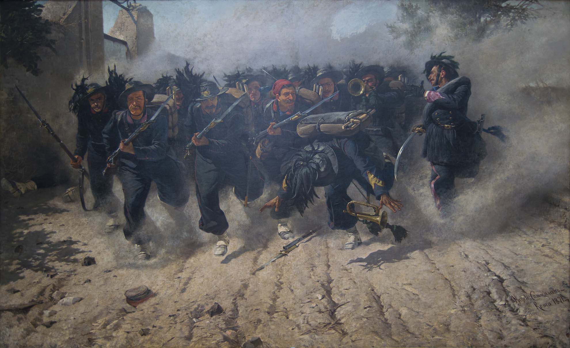 Michele Cammarano, La breccia di Porta Pia (1871; olio su tela, 290 x 467 cm; Napoli, Museo e Real Bosco di Capodimonte)
