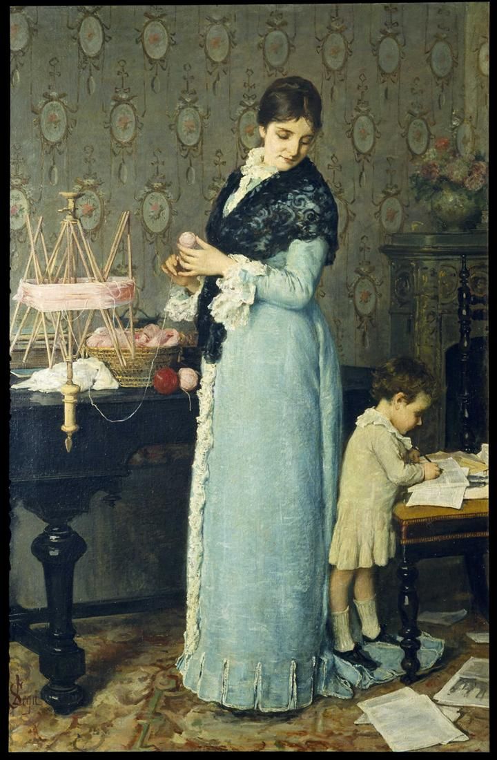 Silvestro Lega, La madre (una madre) (1884; olio su tela, 191 x 124 cm; Forlì, Collezione Fondazione Cassa dei Risparmi di Forlì)
