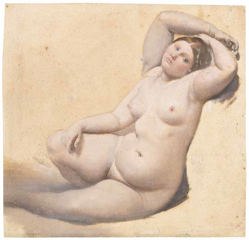 Jean-Auguste-Dominique Ingres, Donna con tre braccia, studio per il Bagno turco (1816-1859; olio su carta, 24,9 x 25,9 cm; Montauban, Musée Ingres)
