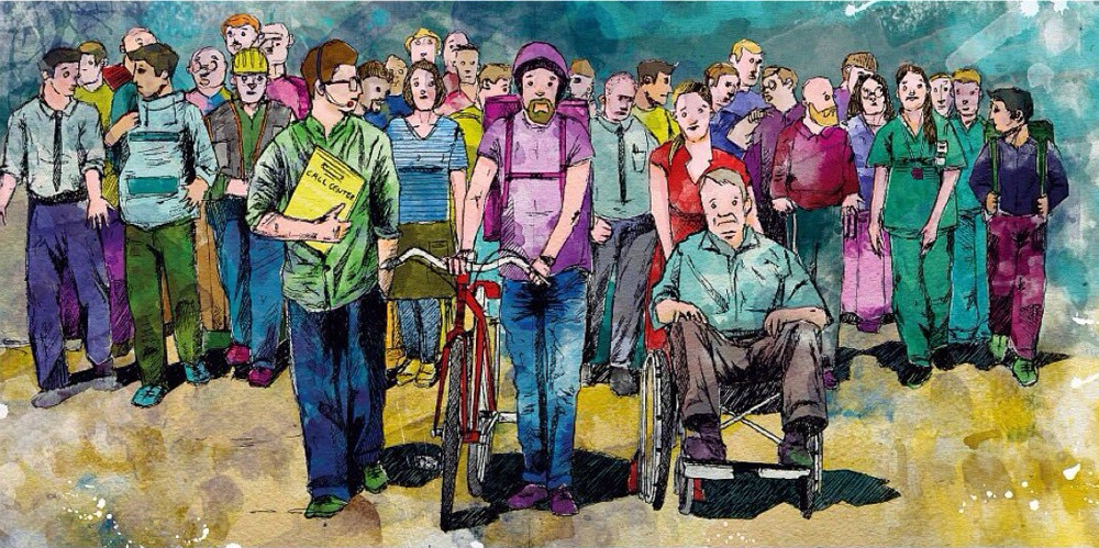 Liu Xiaodong, Things aren't as bad as they could be (2017; olio su tela, 250 x 465 cm; Courtesy Liu Xiaodong e Massimo De Carlo)
