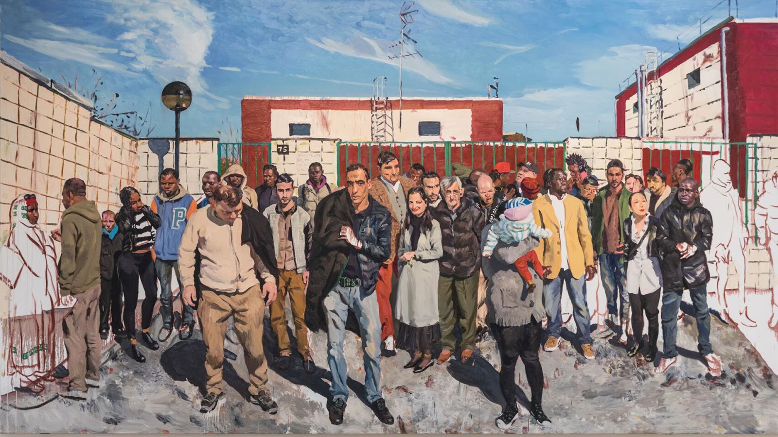 Liu Xiaodong, Things aren't as bad as they could be (2017; olio su tela, 250 x 465 cm; Courtesy Liu Xiaodong e Massimo De Carlo)
