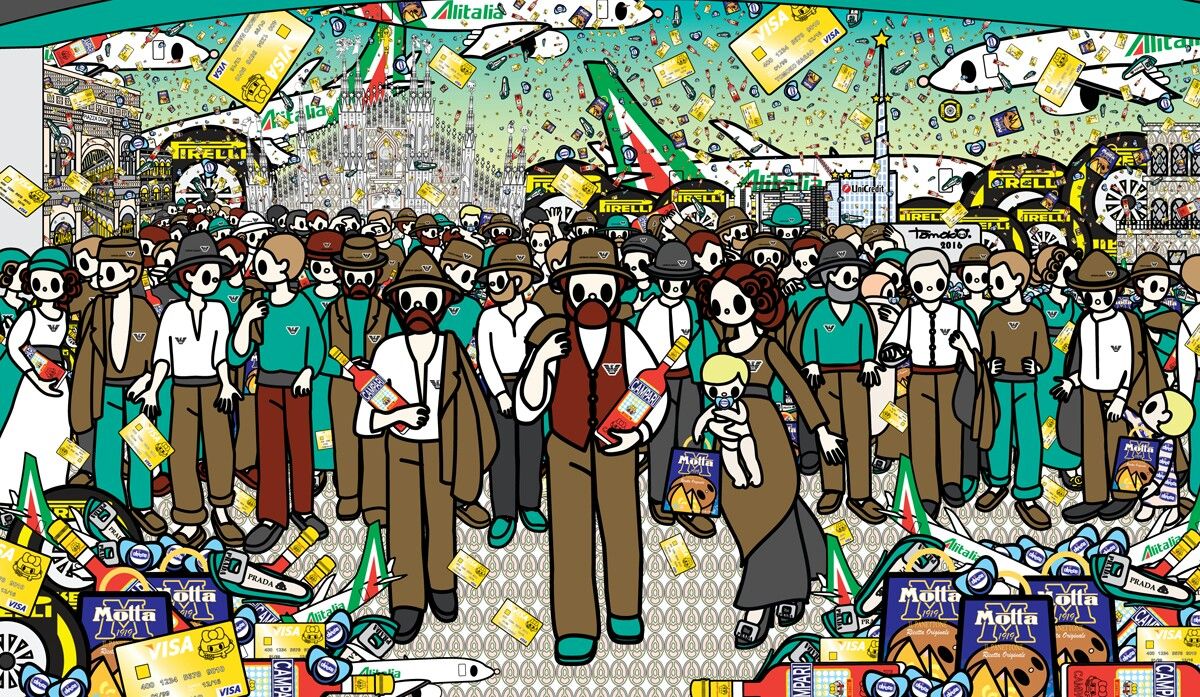 Tomoko Nagao, Il quarto stato (2015; serigrafia, 70 x 100 cm)
