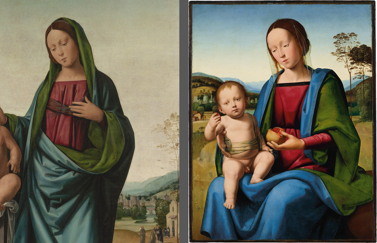 Confronto tra la Madonna del LACMA e la Madonna già Hammond
