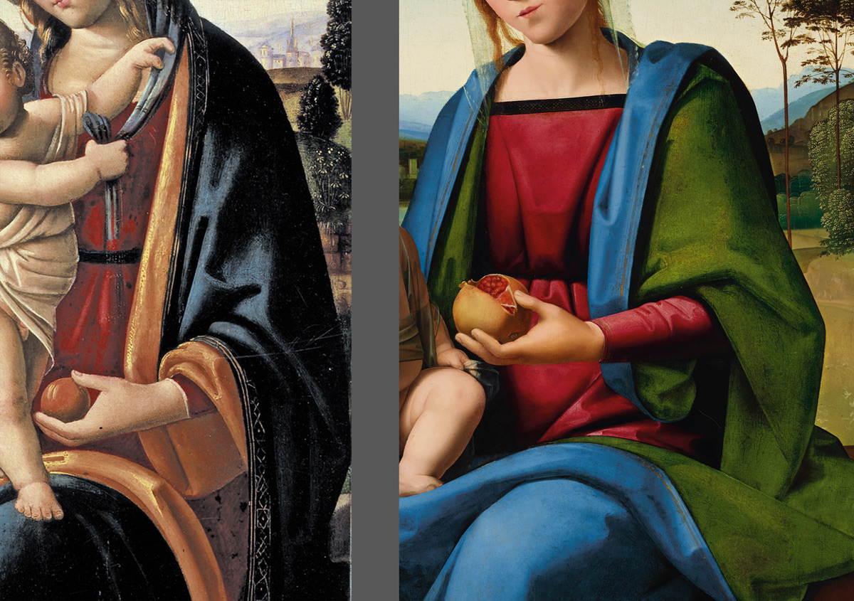 Confronto tra la Madonna Finch e la Madonna già Hammond
