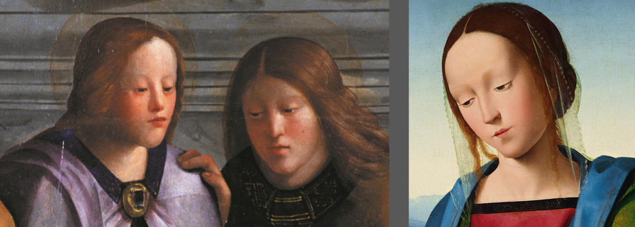 Confronto tra gli angeli della pala di Viadana e la Madonna già Hammond 
