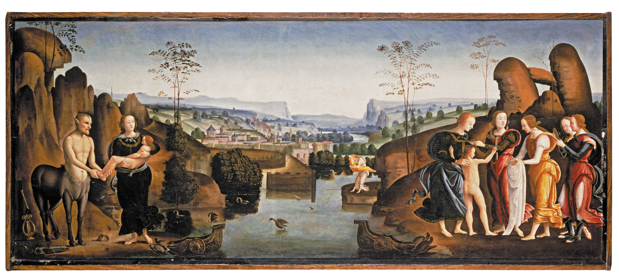 Johannes Hispanus, Partenza di Teti e Achille per Sciro, Achille tra le figlie di Licomede, ubicazione ignota
