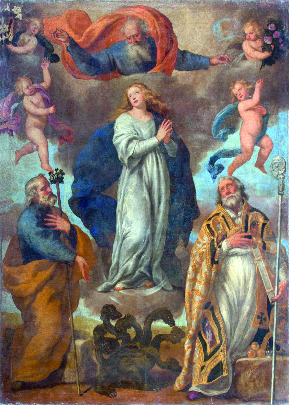 Cesare Fracanzano, Vergine Immacolata tra i santi Giuseppe e Nicola di Bari (1639; olio su tela, 1639; Barletta, chiesa di SantÂ’Antonio)
