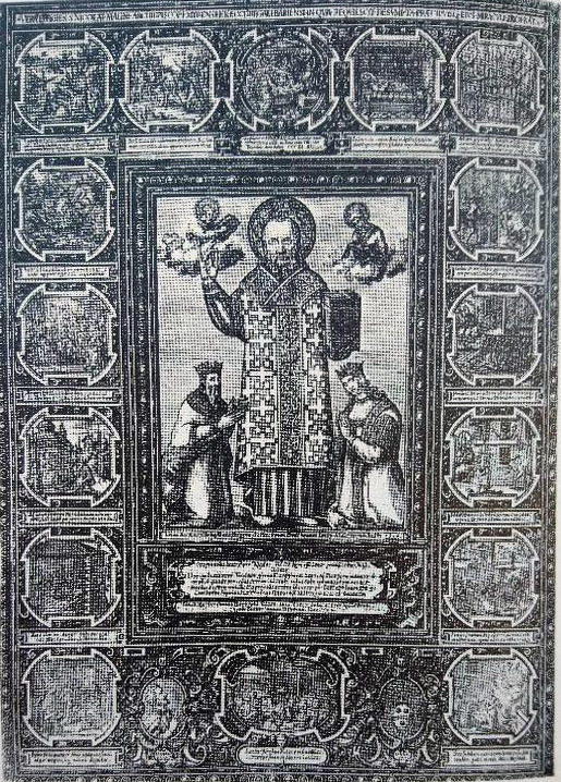 Natalij Bonifatius, Replica della Vera effigies di san Nicola (1584; incisione; Parigi, Biblioteca Nazionale)
