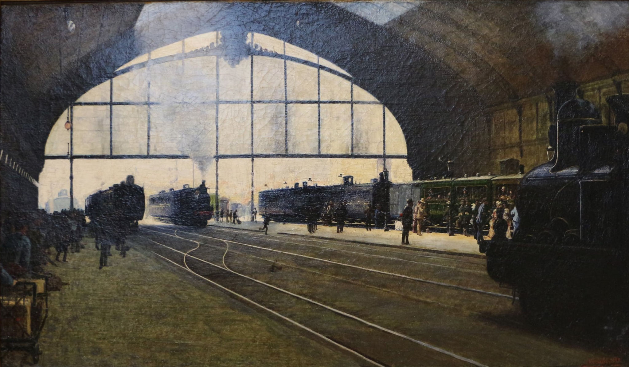 Angelo Morbelli, La stazione centrale di Milano nel 1889 (1889; olio su tela, Milano, Galleria d’Arte Moderna)
