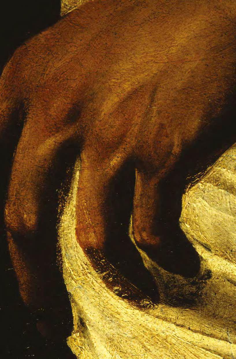 Dettaglio del dipinto con la mano di Cristo Dettaglio del dipinto con la mano di Cristo