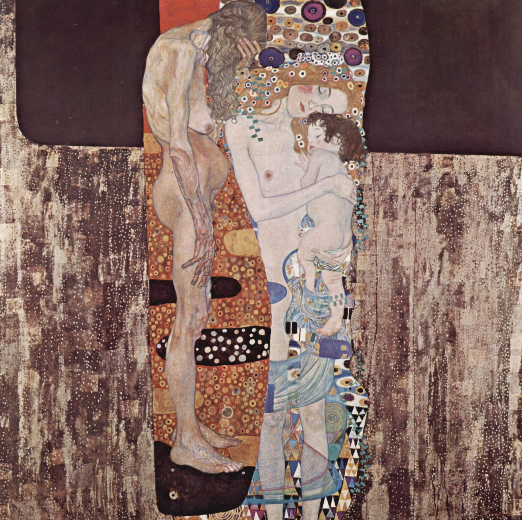Gustav Klimt, Le tre età della donna (1905; olio su tela, 180 x 180 cm; Roma, Galleria Nazionale d'Arte Moderna e Contemporanea Gustav Klimt, Le tre età della donna (1905; olio su tela, 180 x 180 cm; Roma, Galleria Nazionale d'Arte Moderna e Contemporanea