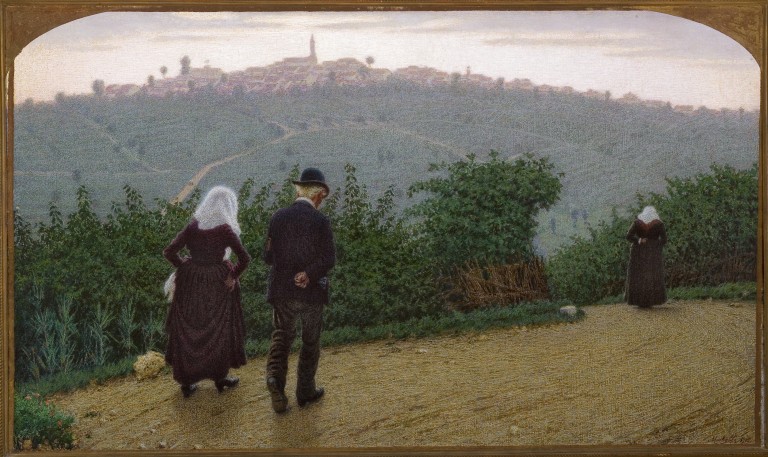 Angelo Morbelli, Alba domenicale (1915; olio su tela, 78 x 132 cm; Piacenza, Galleria d'Arte Moderna Ricci Oddi)
 