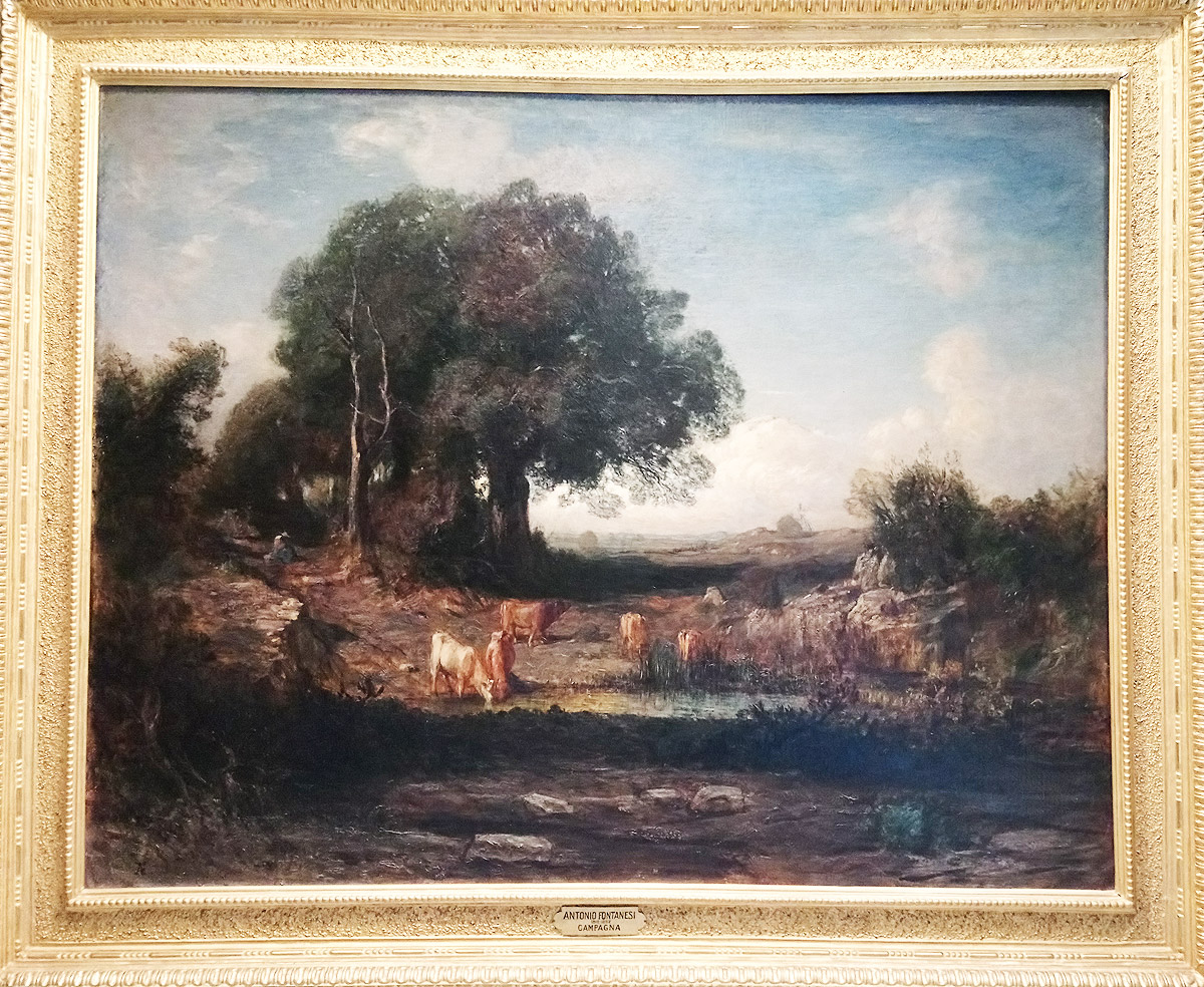 Antonio Fontanesi, Campagna con gregge (1867-1868; olio su tela, 151 x 192 cm; Firenze, Gallerie degli Uffizi, Galleria Palatina di Palazzo Pitti)
 