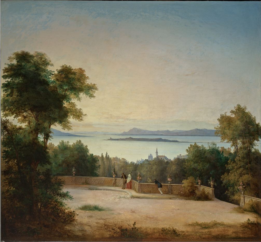 Antonio Fontanesi, Veduta del lago di Costanza con l'isola di Reichenau (1850 circa; olio su tela, 179 x 192 cm; Reggio Emilia, Collezione Fondazione Manodori)
 