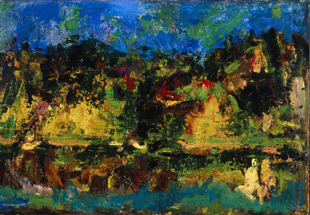 Ennio Morlotti, Paesaggio sul fiume (Adda) (1955; olio su tela, 55 x 80 cm; Parma, Collezione Barilla di Arte Moderna)
 