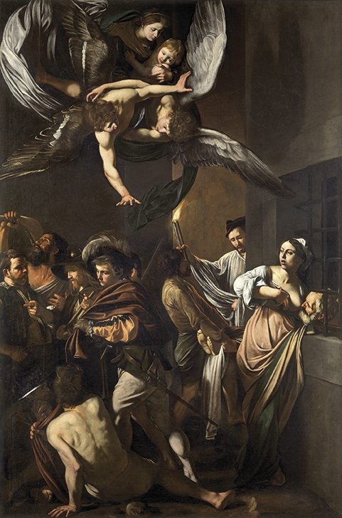 Caravaggio, Sette opere di misericordia (1606-1607; olio su tela, 390 x 260 cm; Napoli, Pio Monte della Misericordia)