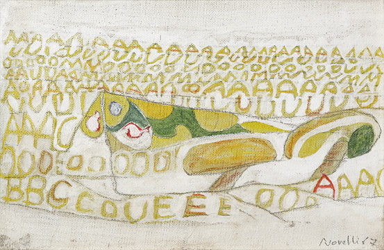 Gastone Novelli, Barca sotto il sole (1967; olio, tempera e matita su tela, 19,5 x 29,5 cm; Venezia, Collezione Peggy Guggenheim)
 Gastone Novelli, Barca sotto il sole (1967; olio, tempera e matita su tela, 19,5 x 29,5 cm; Venezia, Collezione Peggy Guggenheim)
