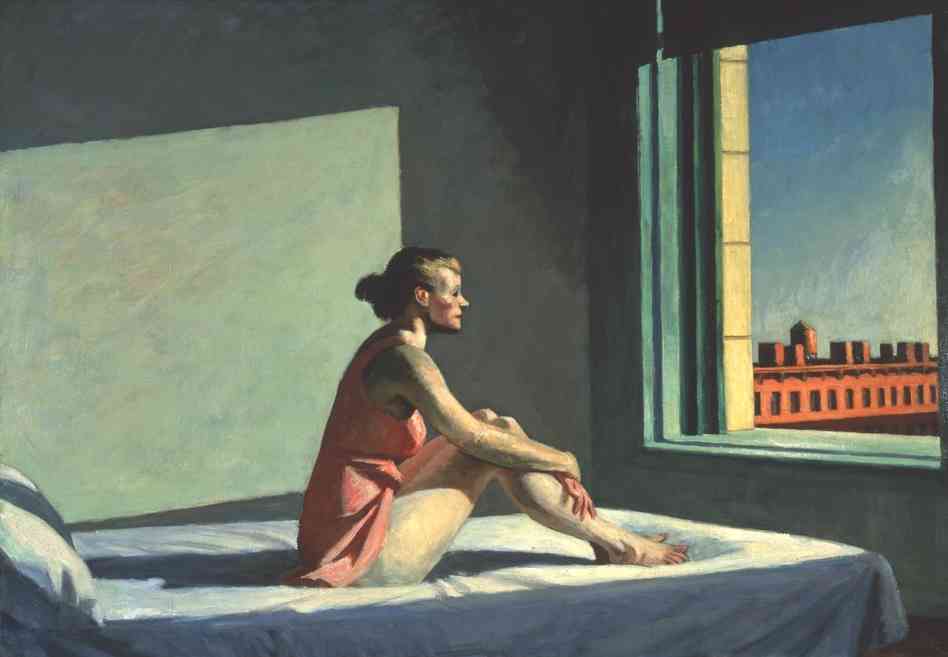 Edward Hopper, Morning sun (1952; olio su tela, 101,98 x 71,5 cm; Columbus, Columbus Museum of Art)
