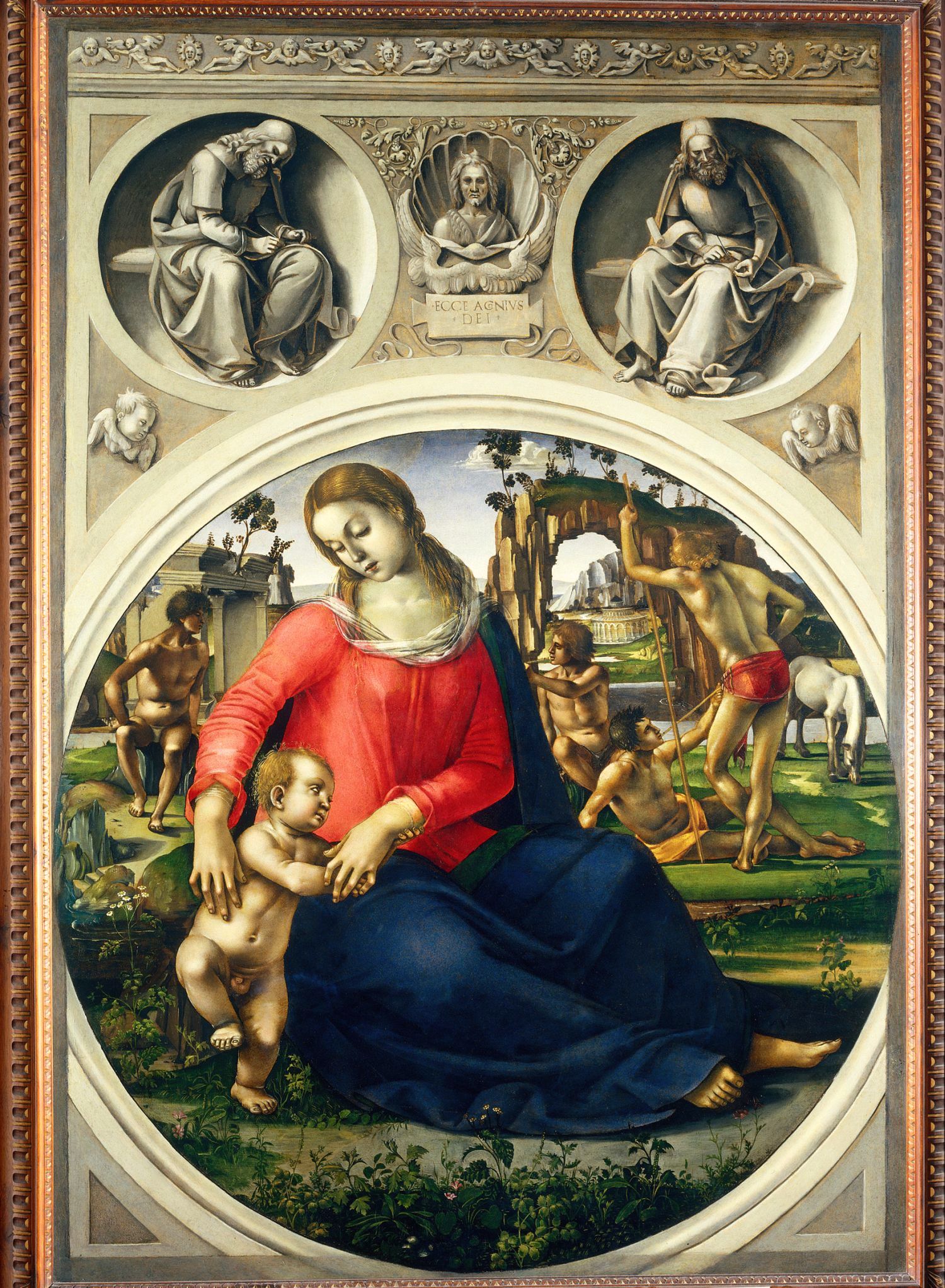 Luca Signorelli, Madonna dell'umiltà (1490 circa; tempera su tavola, 170 x 117,5 cm; Firenze, Galleria degli Uffizi)
