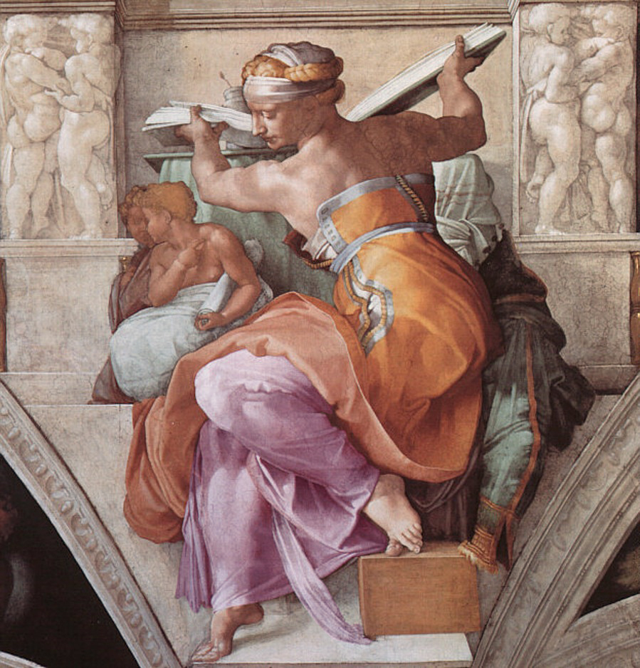 Michelangelo, Sibilla Libica (1508-1510 circa; affresco; Città del Vaticano, Cappella Sistina, volta)
