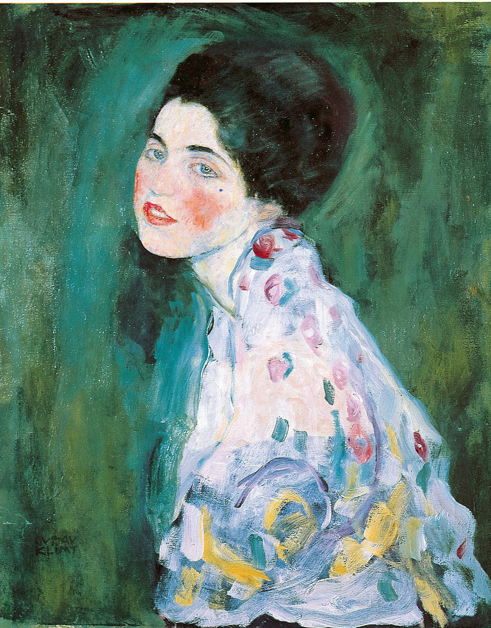 Gustav Klimt, Ritratto di signora (1916-1917; olio su tela, 60 x 55 cm; già Piacenza, Galleria Ricci-Oddi)
