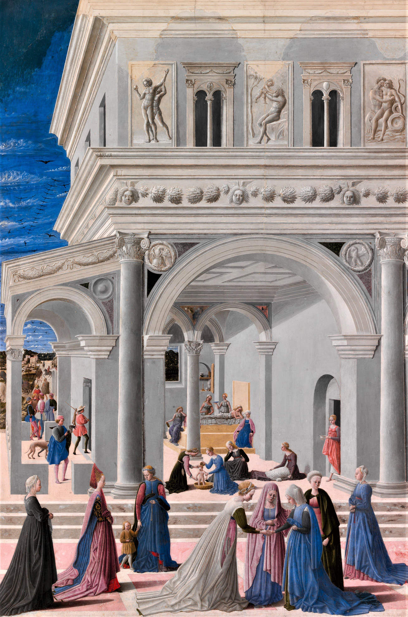 Maestro delle Tavole Barberini, Natività della Vergine (1460-1470 circa, 1467 ?; olio e tempera su tavola, cm 144,8 × 96,2; New York, Metropolitan Museum)
