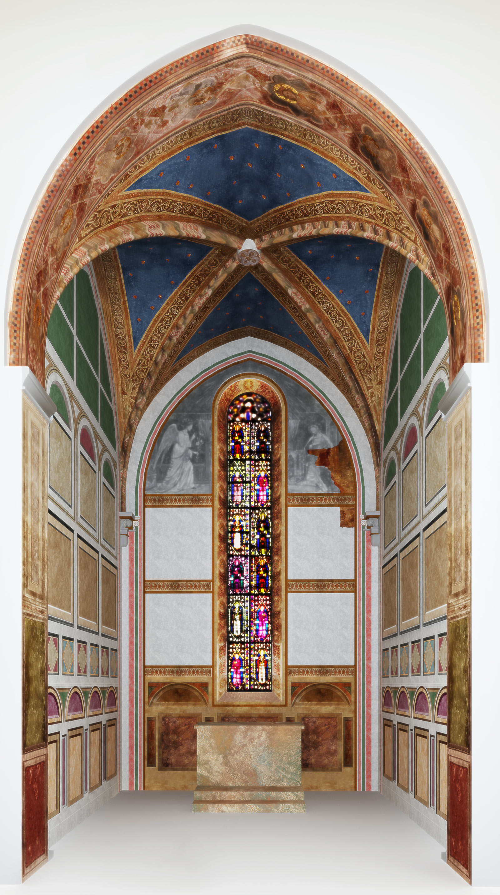 Ricostruzione del ciclo della cappella di Santa Caterina (grafica a cura di Enrico Bancone)
 Ricostruzione del ciclo della cappella di Santa Caterina (grafica a cura di Enrico Bancone)