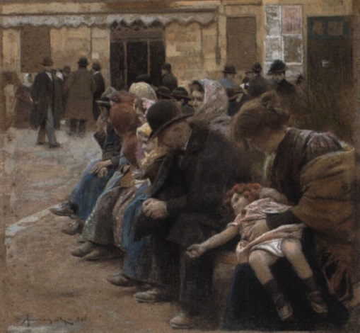 Arnaldo Ferraguti, Gli emigranti (1905; tempera su carta, 35,5 x 37,5 cm; Collezione privata)
 Arnaldo Ferraguti, Gli emigranti (1905; tempera su carta, 35,5 x 37,5 cm; Collezione privata)