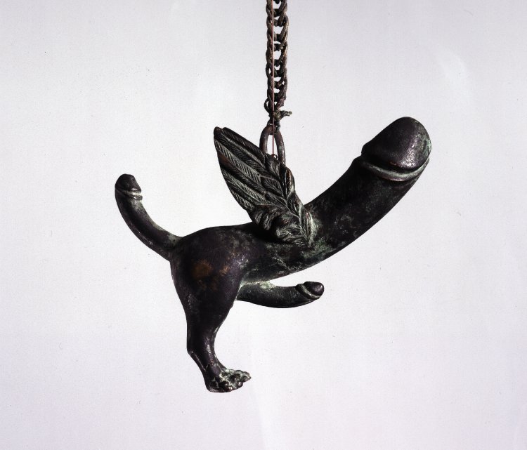 Arte romana, Fallo alato con gambe (I secolo d.C.; bronzo; Londra, British Museum)
