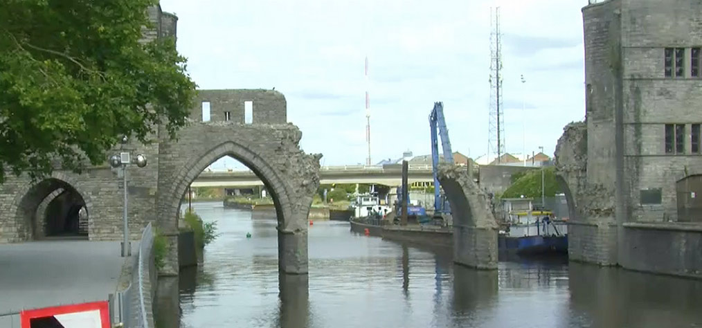 Il Pont des Trous durante i lavori di demolizione dell'agosto 2019
