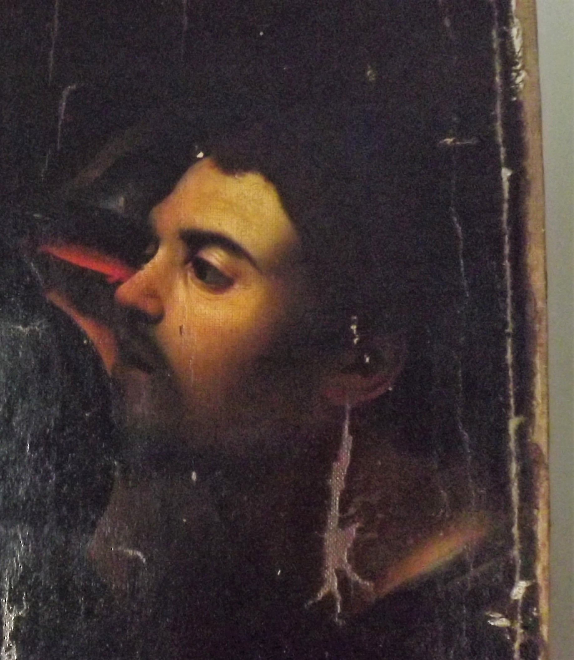 Cattura di Cristo di Odessa, dettaglio del servo (durante il restauro). Ph. Credit Nataliia Chechykova
 Cattura di Cristo di Odessa, dettaglio del servo (durante il restauro). Ph. Credit Nataliia Chechykova