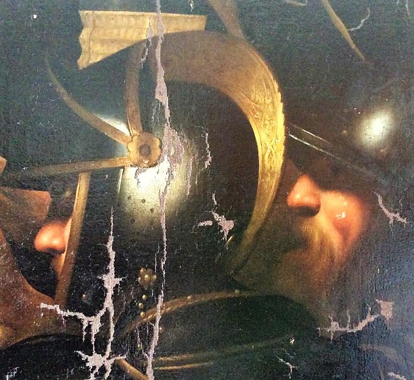 Cattura di Cristo di Odessa, dettaglio dei soldati (durante il restauro). Ph. Credit Nataliia Chechykova
 Cattura di Cristo di Odessa, dettaglio dei soldati (durante il restauro). Ph. Credit Nataliia Chechykova