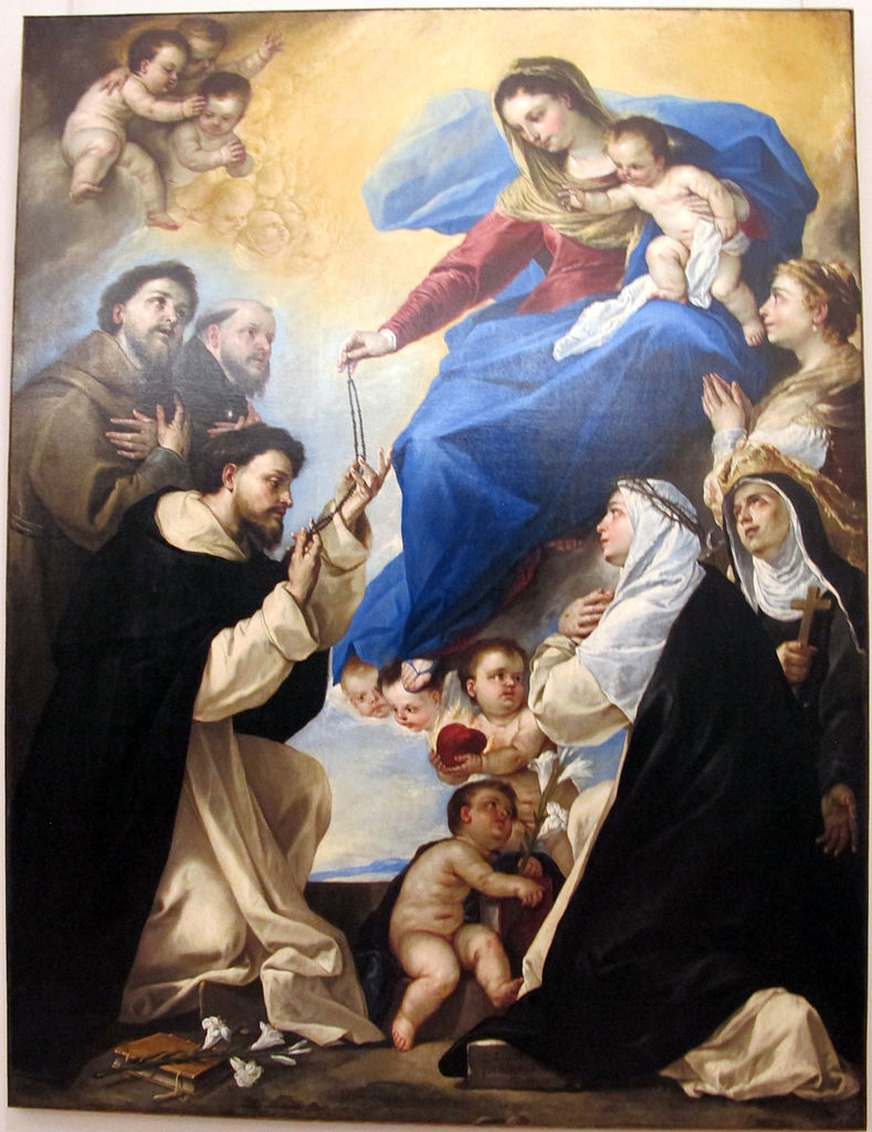 Luca Giordano, Madonna del Rosario (1657; olio su tela, 253 x 192 cm; Napoli, Museo Nazionale di Capodimonte)
