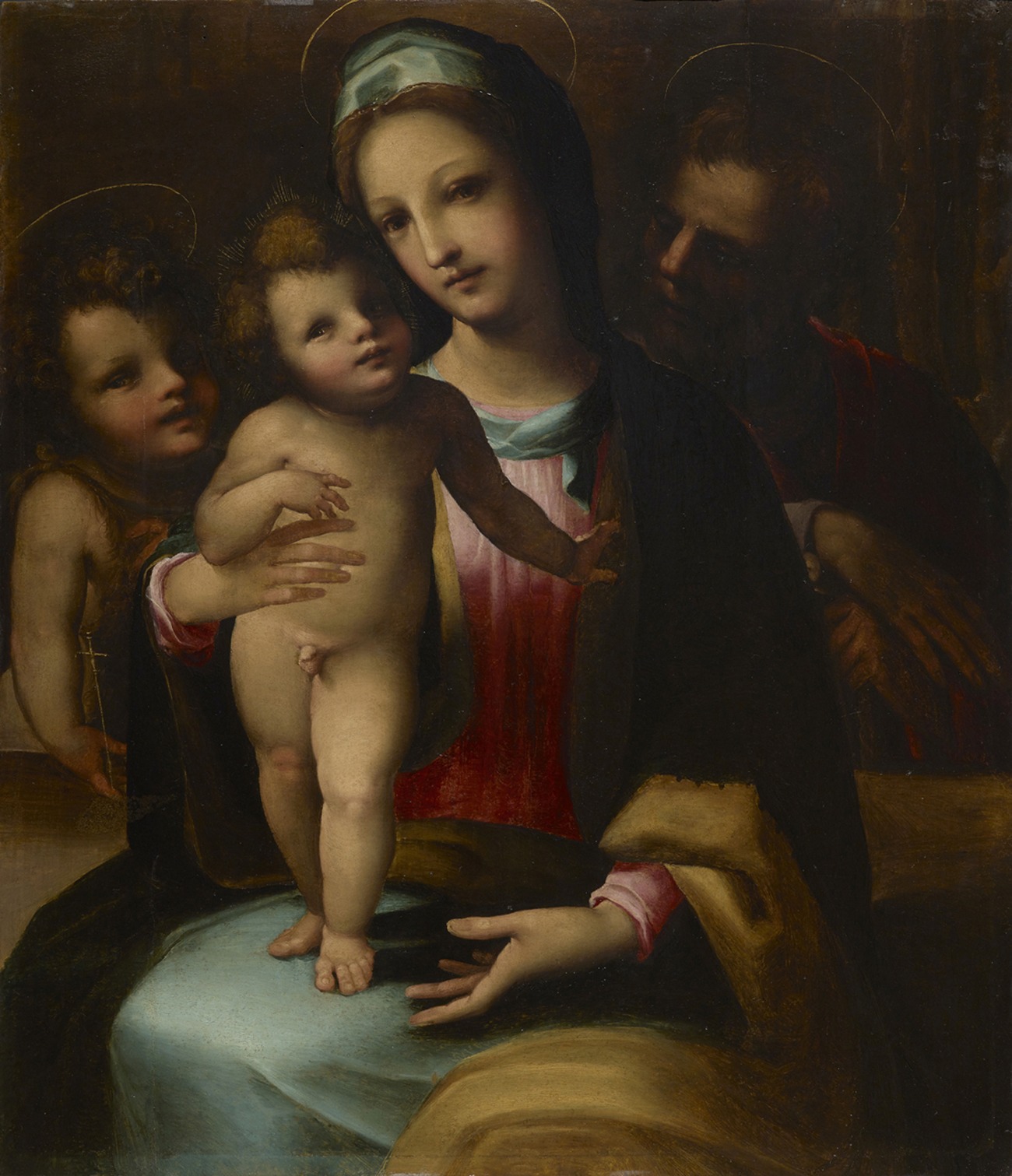 Domenico Beccafumi, Sacra famiglia con san Giovannino (1515 circa; olio su tavola, 86,2 x 75 cm)
