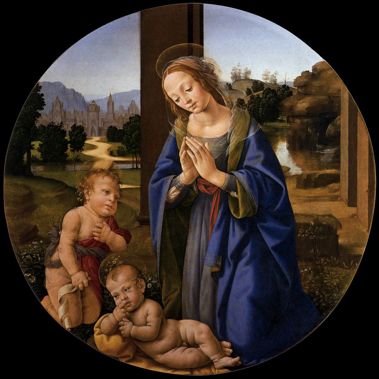 Lorenzo di Credi, Adorazione del Bambino (tavola, diametro 97 cm; Venezia, Fondazione Querini Stampalia)
 Lorenzo di Credi, Adorazione del Bambino (tavola, diametro 97 cm; Venezia, Fondazione Querini Stampalia)